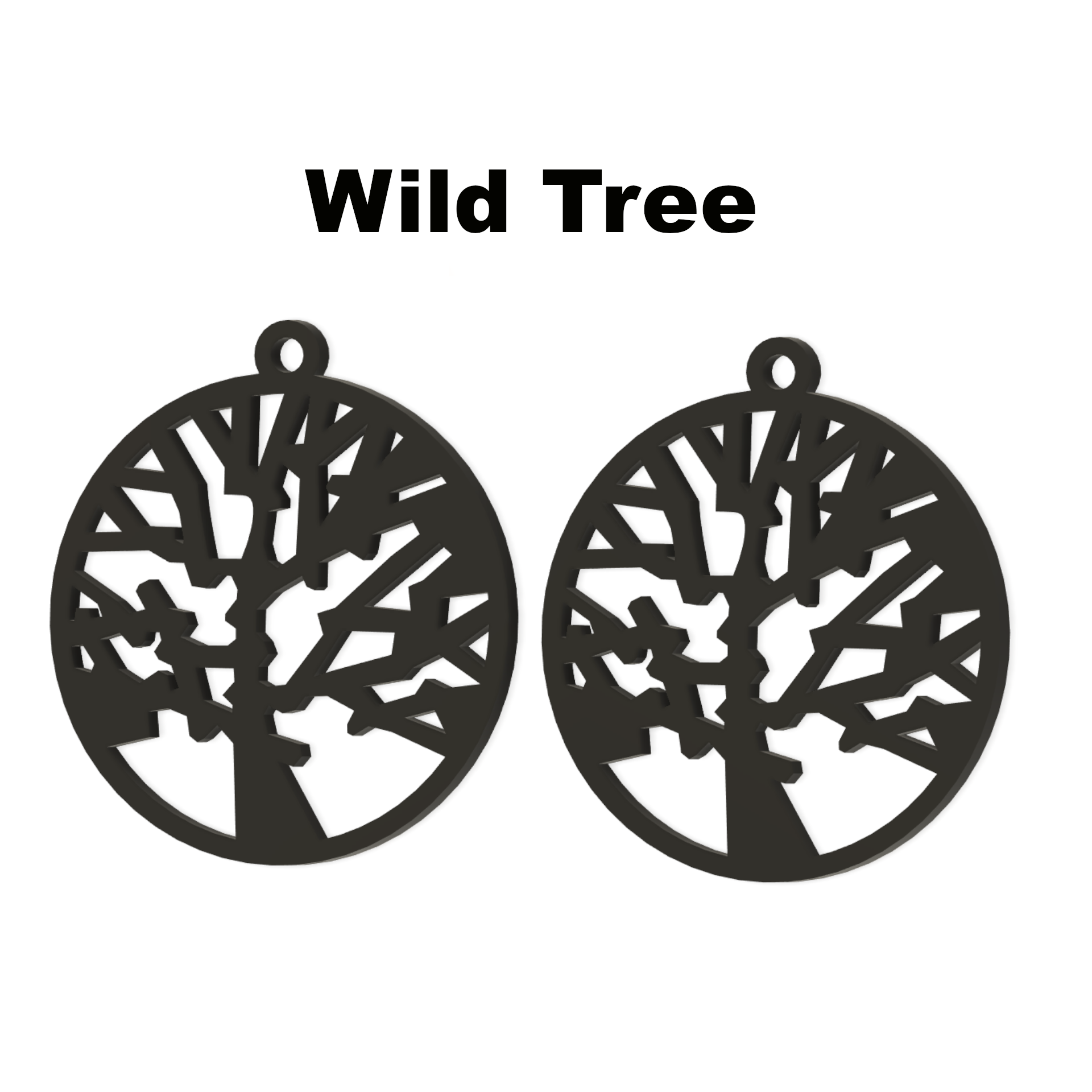 Wild Tree Earrings - 3D Printable Jewelry